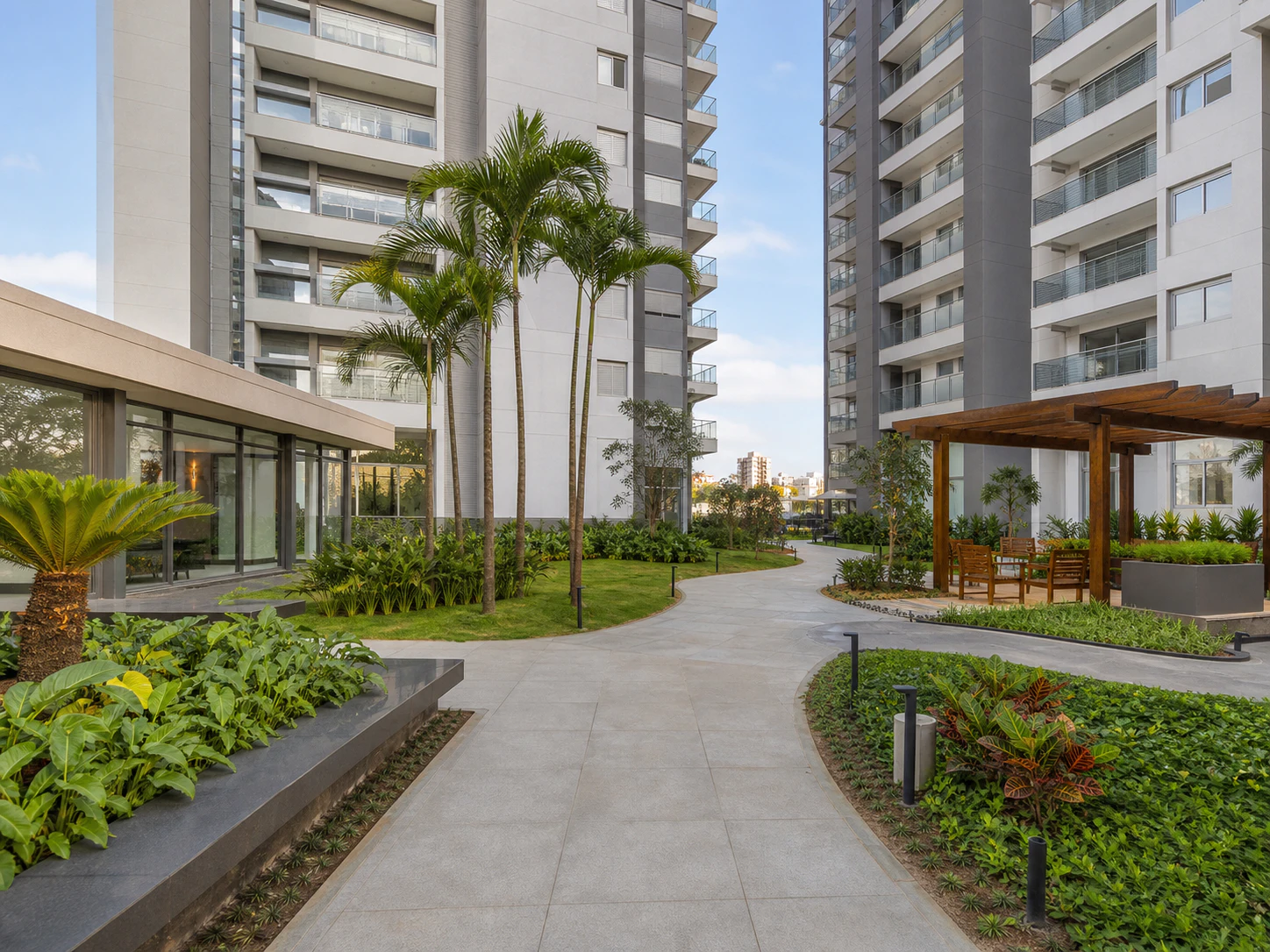 Área comum de um condomínio residencial