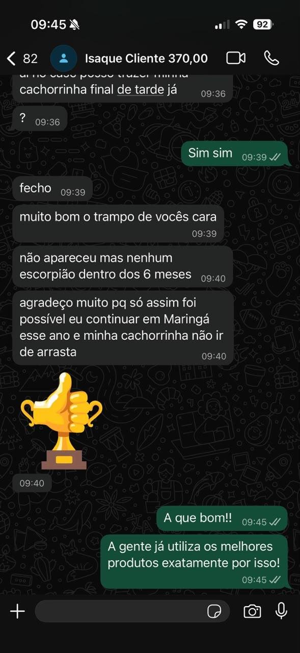 Conversa real de WhatsApp com Isaque