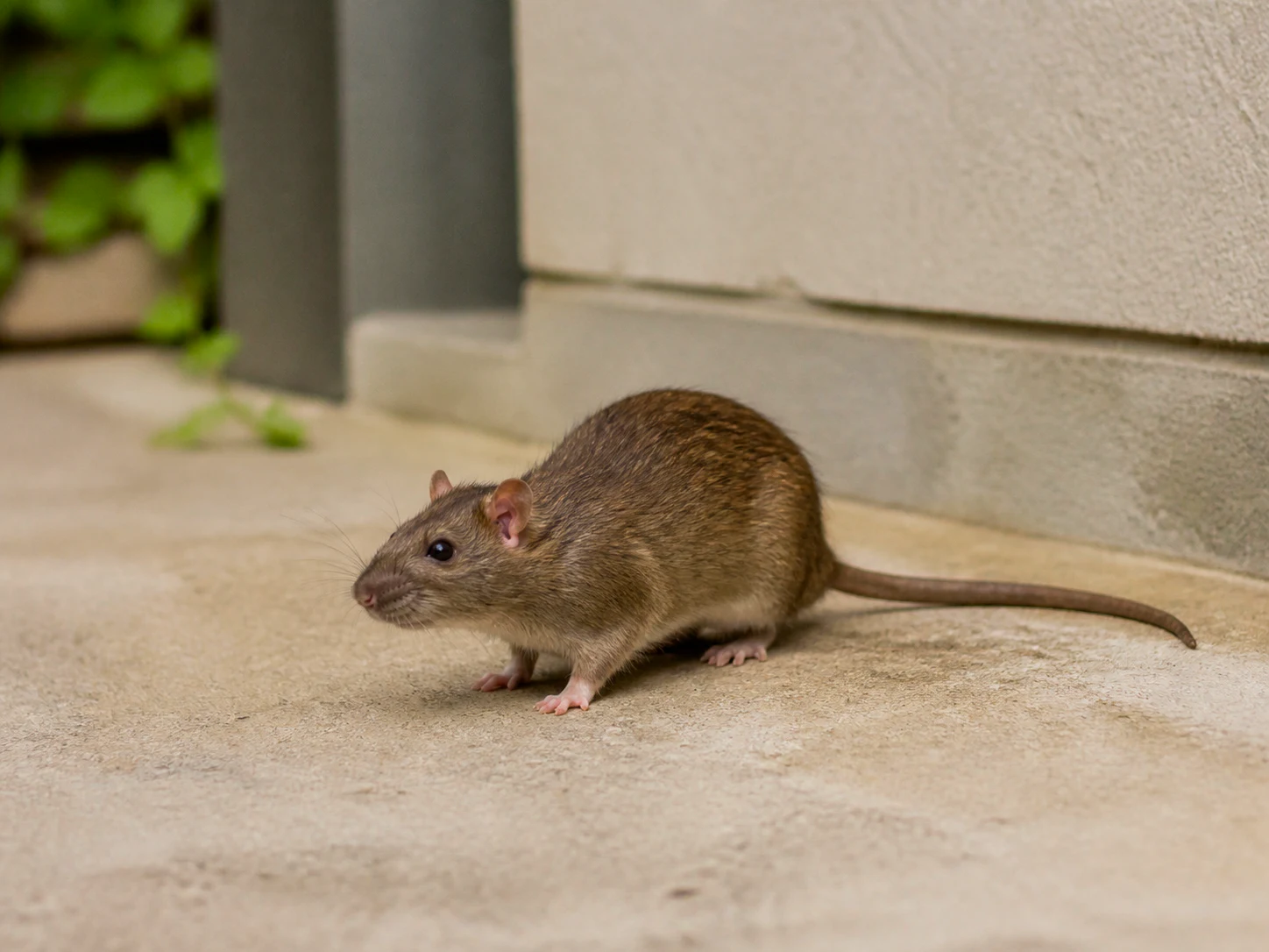 Rato em ambiente externo urbano limpo